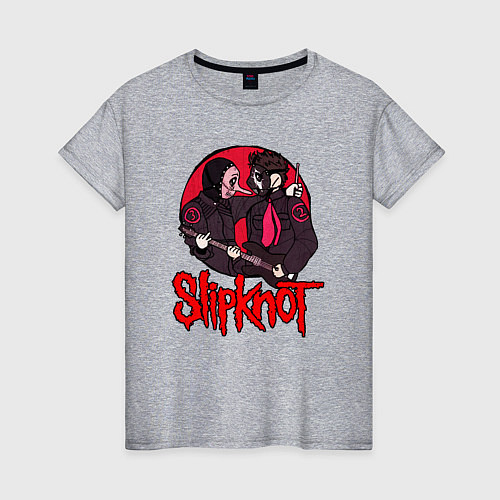 Женская футболка Slipknot rock / Меланж – фото 1
