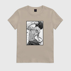 Футболка хлопковая женская Накаченный Кабанэ Кусак - Инцидент Кэмоно, цвет: миндальный