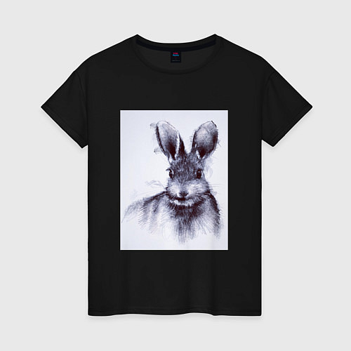 Женская футболка Rabbit symbol 2023 / Черный – фото 1