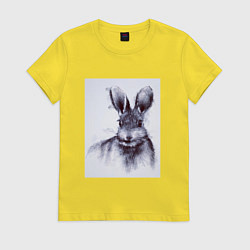 Футболка хлопковая женская Rabbit symbol 2023, цвет: желтый