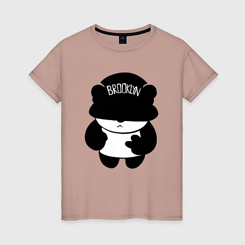Женская футболка Борзый пандёныш из Бруклина / Пыльно-розовый – фото 1