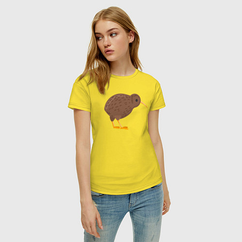Женская футболка Птицa киви / Желтый – фото 3