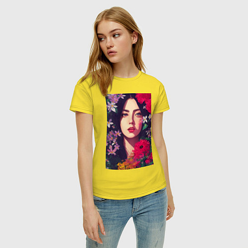 Женская футболка Вдохновлённая девушка / Желтый – фото 3