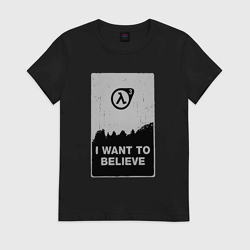 Женская футболка Хочу верить в HL3 / Черный – фото 1