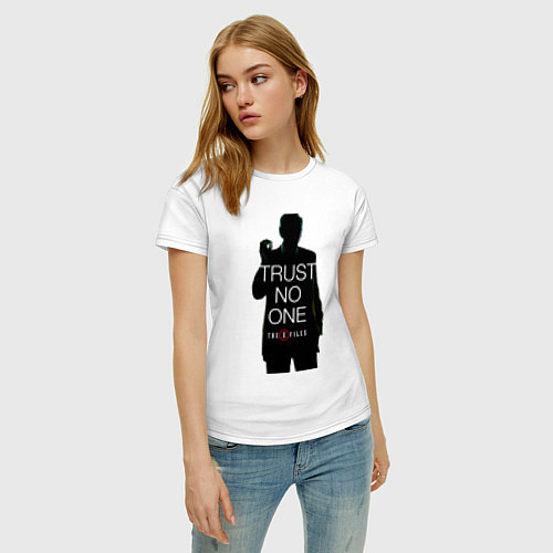 Женская футболка X files - курильщик / Белый – фото 3