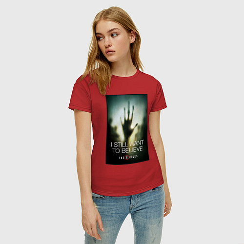 Женская футболка X Files - believe / Красный – фото 3