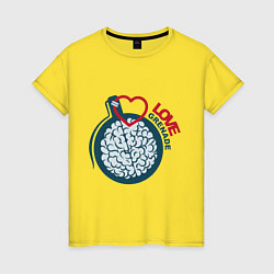 Футболка хлопковая женская Love grenade, цвет: желтый