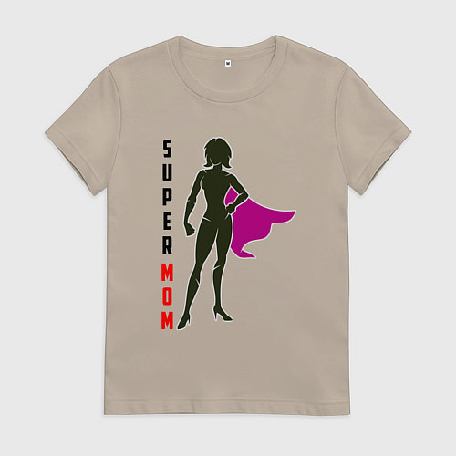 Женская футболка СуперМама / Миндальный – фото 1