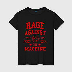 Футболка хлопковая женская Rage Against the Machine красный, цвет: черный