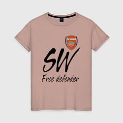 Футболка хлопковая женская Arsenal - sweeper - England - London, цвет: пыльно-розовый