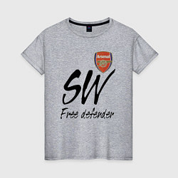 Футболка хлопковая женская Arsenal - sweeper - England - London, цвет: меланж