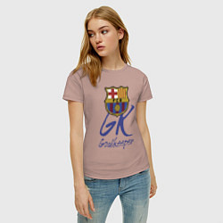 Футболка хлопковая женская Barcelona - Spain - goalkeeper, цвет: пыльно-розовый — фото 2