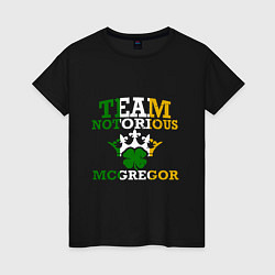 Футболка хлопковая женская Team Notorious, цвет: черный