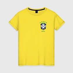 Футболка хлопковая женская Пеле ретро форма, цвет: желтый