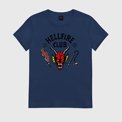 Футболка хлопковая женская Hellfire сlub art, цвет: тёмно-синий