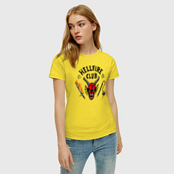 Футболка хлопковая женская Hellfire сlub art, цвет: желтый — фото 2