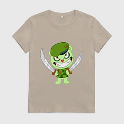 Футболка хлопковая женская Angry Flippy, цвет: миндальный