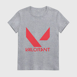 Футболка хлопковая женская Valorant - logo, цвет: меланж
