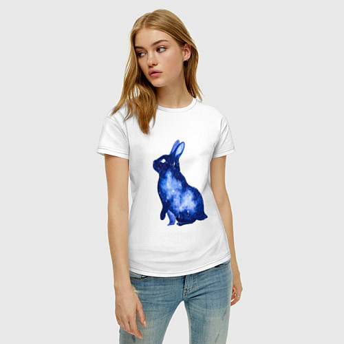 Женская футболка Звездный силуэт кролика / Белый – фото 3