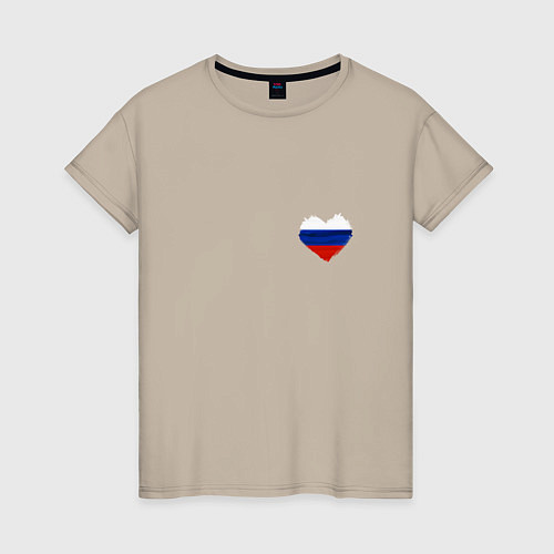 Женская футболка Россия всегда в сердце / Миндальный – фото 1