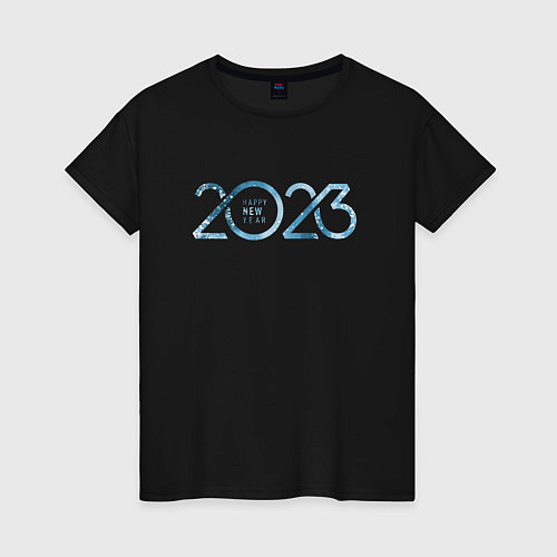 Женская футболка 2023 Новый год / Черный – фото 1