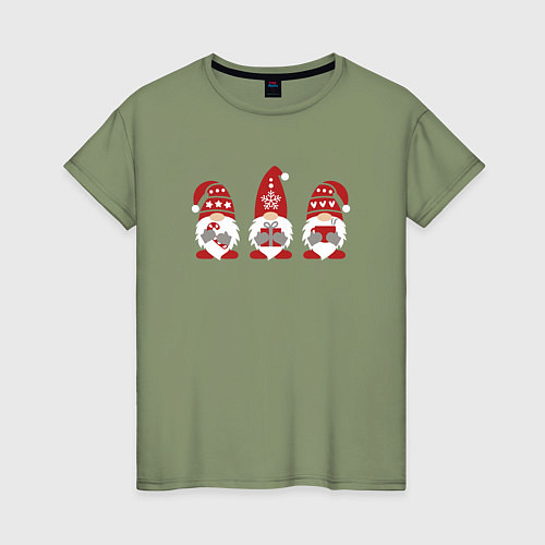 Женская футболка Санты гномы / Авокадо – фото 1