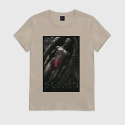 Футболка хлопковая женская Scorn - humanoid, цвет: миндальный