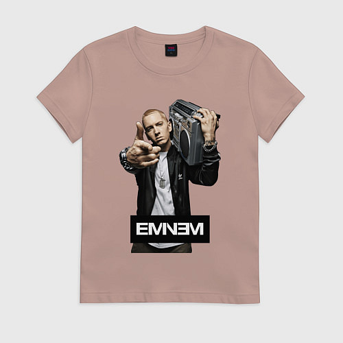 Женская футболка Eminem boombox / Пыльно-розовый – фото 1