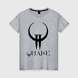 Футболка хлопковая женская Quake II logo, цвет: меланж