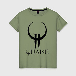 Футболка хлопковая женская Quake II logo, цвет: авокадо