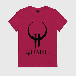 Футболка хлопковая женская Quake II logo, цвет: маджента