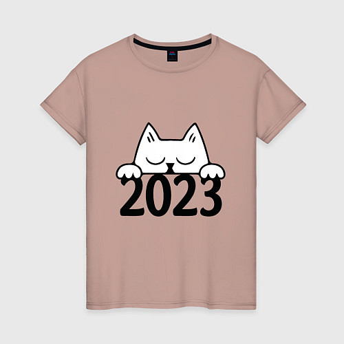 Женская футболка Cat 2023 / Пыльно-розовый – фото 1