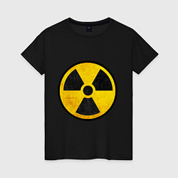 Футболка хлопковая женская Atomic Nuclear, цвет: черный