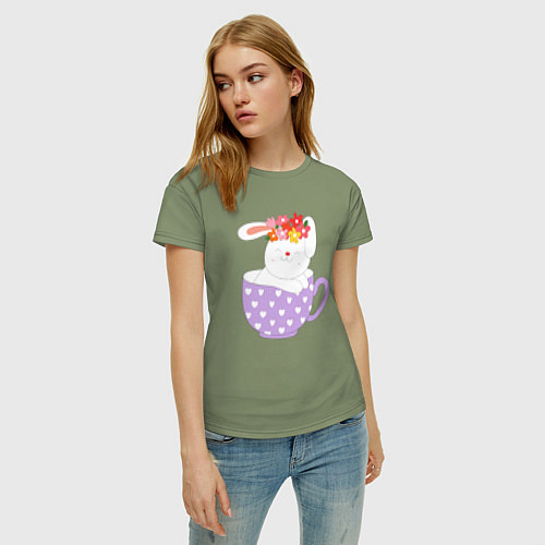Женская футболка Зайка в кружке / Авокадо – фото 3