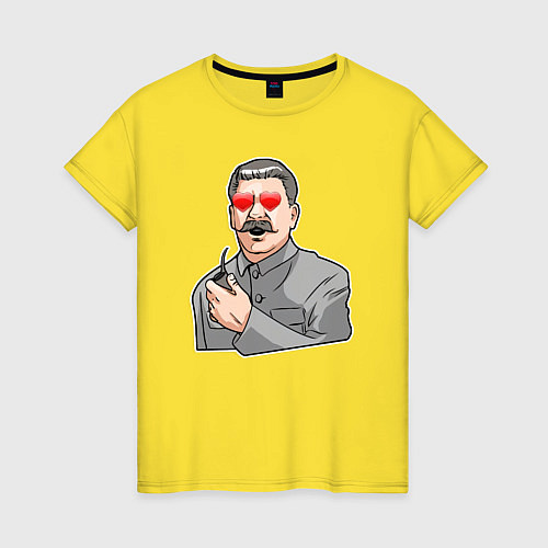 Женская футболка Сталин влюблён / Желтый – фото 1