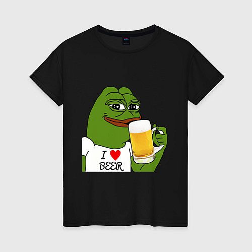 Женская футболка Drink Pepe / Черный – фото 1