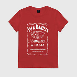 Футболка хлопковая женская Jack Daniels, цвет: красный