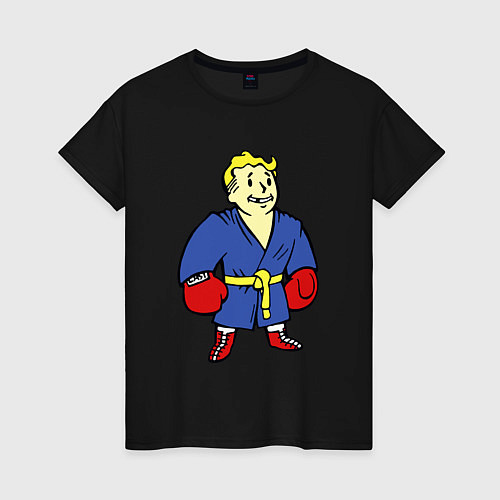 Женская футболка Vault boy - boxer / Черный – фото 1