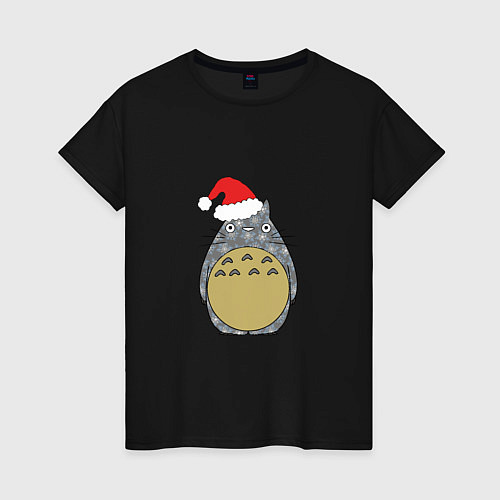 Женская футболка Totoro Santa / Черный – фото 1