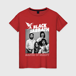Футболка хлопковая женская Black Sabbath rock, цвет: красный
