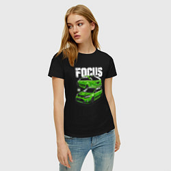 Футболка хлопковая женская Ford Focus art, цвет: черный — фото 2