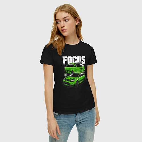 Женская футболка Ford Focus art / Черный – фото 3