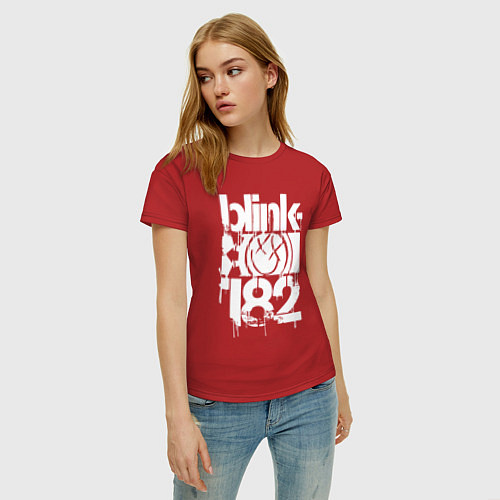 Женская футболка Stencil white logo / Красный – фото 3