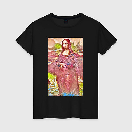 Женская футболка Мона Лиза - фантазия / Черный – фото 1
