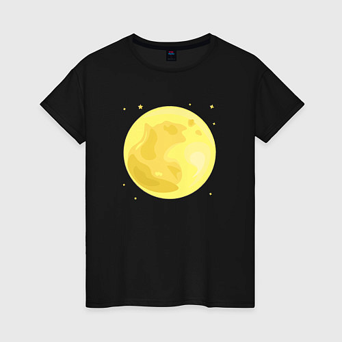 Женская футболка Луна и звезды / Черный – фото 1
