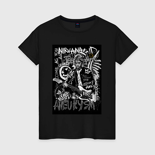 Женская футболка Kurt nirvana / Черный – фото 1