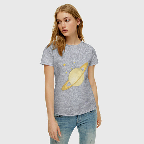 Женская футболка Сатурн / Меланж – фото 3