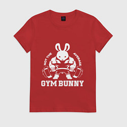 Футболка хлопковая женская Gym bunny powerlifting, цвет: красный