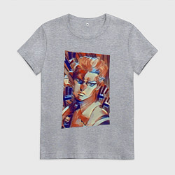 Футболка хлопковая женская Йошикаге Кира - серийный убийца, цвет: меланж