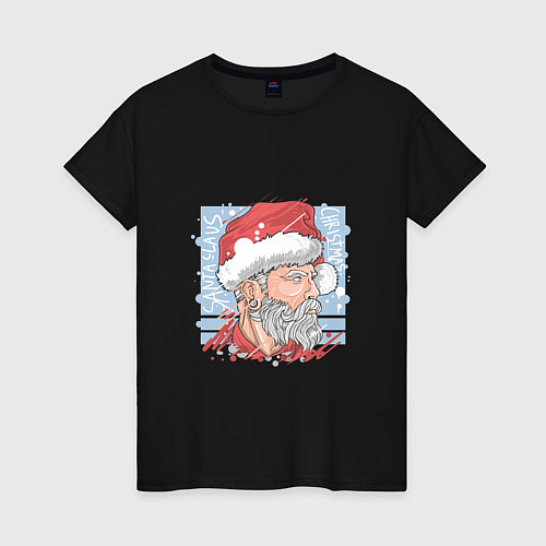 Женская футболка Claus christmas / Черный – фото 1
